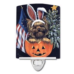 6 x 4 in. Yorkie for All Seasons Ceramic Night Light