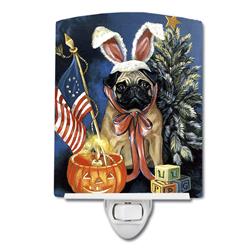 6 x 4 in. Pug for All Seasons Ceramic Night Light
