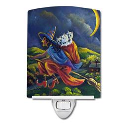 6 x 4 in. Westie Halloween Witch Ceramic Night Light