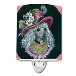 6 x 4 in. Poodle Lady Alexandria Ceramic Night Light