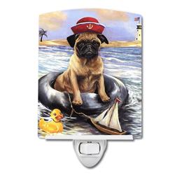 6 x 4 in. Pug Ahoy Sailor Ceramic Night Light