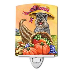 6 x 4 in. Schnauzer Autumn Ceramic Night Light