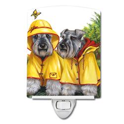 6 x 4 in. Schnauzer Rain Gear Ceramic Night Light