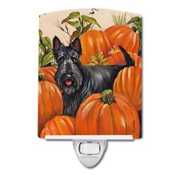 6 x 4 in. Scottish Terrier Scottie Pumpkins Ceramic Night Light