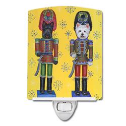 6 x 4 in. Scottie & Westie Christmas Nutcrackers Ceramic Night Light