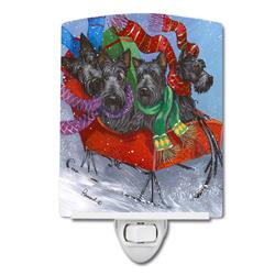6 x 4 in. Scottie Christmas Dashing Ceramic Night Light