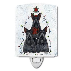 PPP3176CNL 6 x 4 in. Scottie Christmas Family Tree Ceramic Night Light