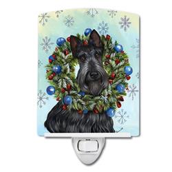 6 x 4 in. Scottie Christmas Snowflake Ceramic Night Light