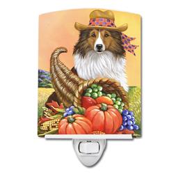 6 x 4 in. Sheltie Autumn Ceramic Night Light
