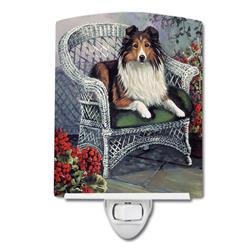 6 x 4 in. Sheltie Patio Jewel Ceramic Night Light