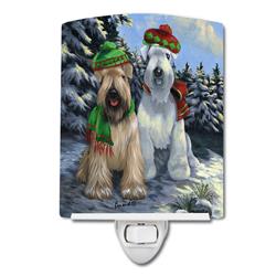 6 x 4 in. Wheaten Terrier Christmas Snowdog Ceramic Night Light