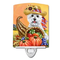6 x 4 in. Westie Autumn Ceramic Night Light
