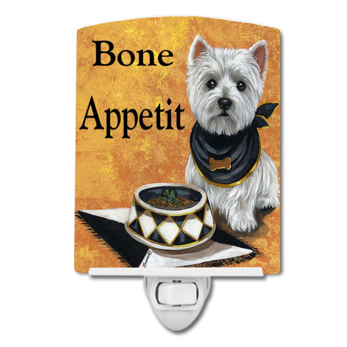 6 x 4 in. Westie Bone Appetit Ceramic Night Light
