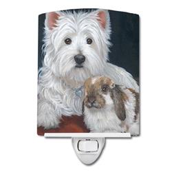 6 x 4 in. Westie Rabbit Harmony Ceramic Night Light
