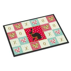 18 x 27 in. Tan Rabbit Love Indoor or Outdoor Mat