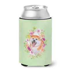 Akita Green Flowers Can or Bottle Hugger