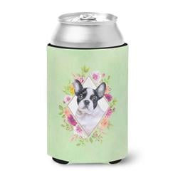 French Bulldog Green Flowers Can or Bottle Hugger