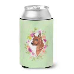 Miniature Pinscher Green Flowers Can or Bottle Hugger