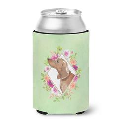 Dachshund Green Flowers Can or Bottle Hugger