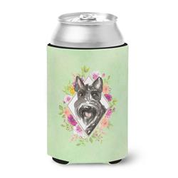 Scottish Terrier Green Flowers Can or Bottle Hugger