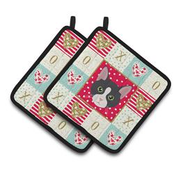 CK5081PTHD 7.5 x 7.5 in. American Polydactyl Cat Love Pair of Pot Holders