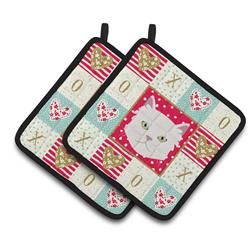 CK5085PTHD 7.5 x 7.5 in. Asian Semi Longhaired Cat Love Pair of Pot Holders