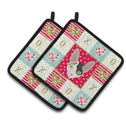 7.5 x 7.5 in. Cornish Rex Cat Love Pair of Pot Holders