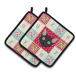 CK5131PTHD 7.5 x 7.5 in. Mandalay Cat Love Pair of Pot Holders