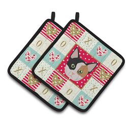 CK5134PTHD 7.5 x 7.5 in. Munchkin Cat Love Pair of Pot Holders