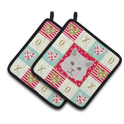 CK5147PTHD 7.5 x 7.5 in. Persian Style Traditional Cat Love Pair of Pot Holders
