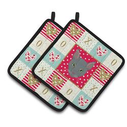 CK5151PTHD 7.5 x 7.5 in. Raas Cat Love Pair of Pot Holders