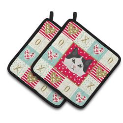 CK5152PTHD 7.5 x 7.5 in. Ragamuffin Cat Love Pair of Pot Holders