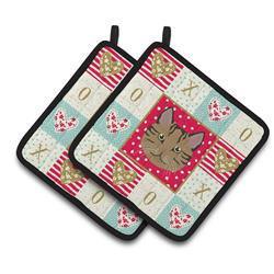 CK5159PTHD 7.5 x 7.5 in. Scottish Straight Cat Love Pair of Pot Holders