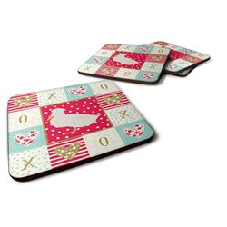 3.5 x 3.5 in. Crested Duck Love Foam Coaster - Set of 4
