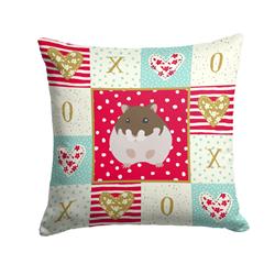 14 x 3 x 14 in. Dzungarian Hamster Love Fabric Decorative Pillow