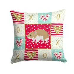 14 x 3 x 14 in. Turkish Hamster Love Fabric Decorative Pillow