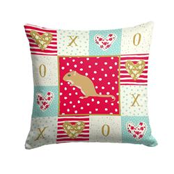 14 x 3 x 14 in. Gerbil Mouse Love Fabric Decorative Pillow