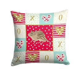 14 x 3 x 14 in. Zebra Mouse Love Fabric Decorative Pillow