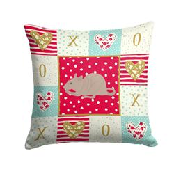 14 x 3 x 14 in. Fuzz Rat Love Fabric Decorative Pillow