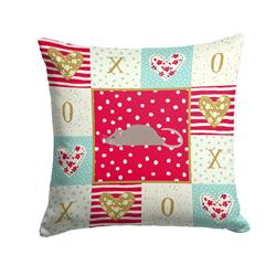 14 x 3 x 14 in. Satin Rat Love Fabric Decorative Pillow