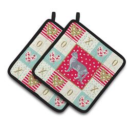 CK5557PTHD 7.5 x 7.5 in. Australian Mist No.2 Cat Love Pair of Pot Holders
