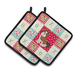 CK5844PTHD 7.5 x 7.5 in. Imperial Shih Tzu Puppy Cut Love Pair of Pot Holders