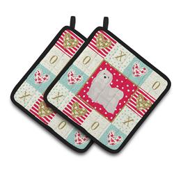 CK5857PTHD 7.5 x 7.5 in. Lhasa Apso No.2 Love Pair of Pot Holders