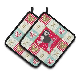 CK5859PTHD 7.5 x 7.5 in. Lowchen Little Lion Dog No.2 Love Pair of Pot Holders