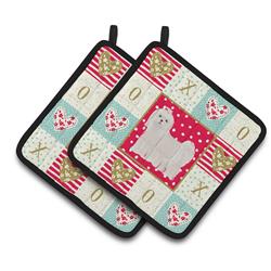 CK5861PTHD 7.5 x 7.5 in. Maltese Love Pair of Pot Holders