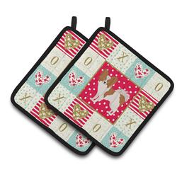CK5871PTHD 7.5 x 7.5 in. Papillon No.1 Love Pair of Pot Holders