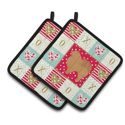 CK5877PTHD 7.5 x 7.5 in. Pomeranian No.1 Love Pair of Pot Holders