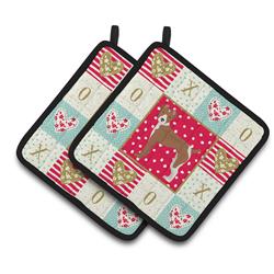 CK5887PTHD 7.5 x 7.5 in. Rat Terrier Love Pair of Pot Holders