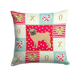 14 x 3 x 14 in. Pug Love Fabric Decorative Pillow