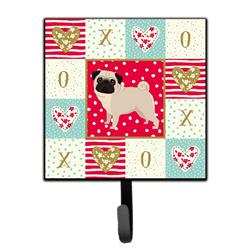 4.25 x 1 x 7 in. Pug Love Leash or Key Holder